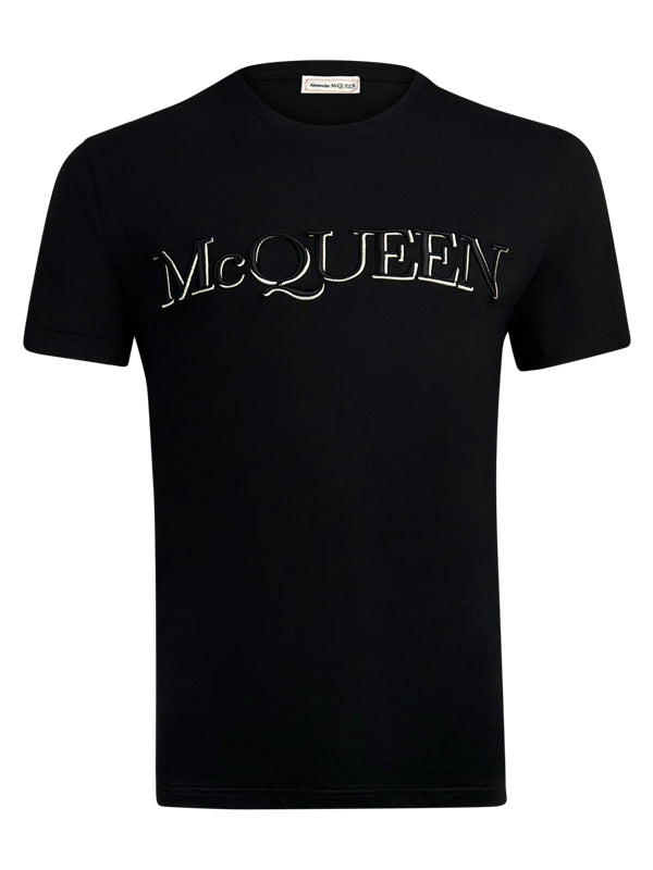Alexander McQueen Embroidered Logo Black T-Shirt
